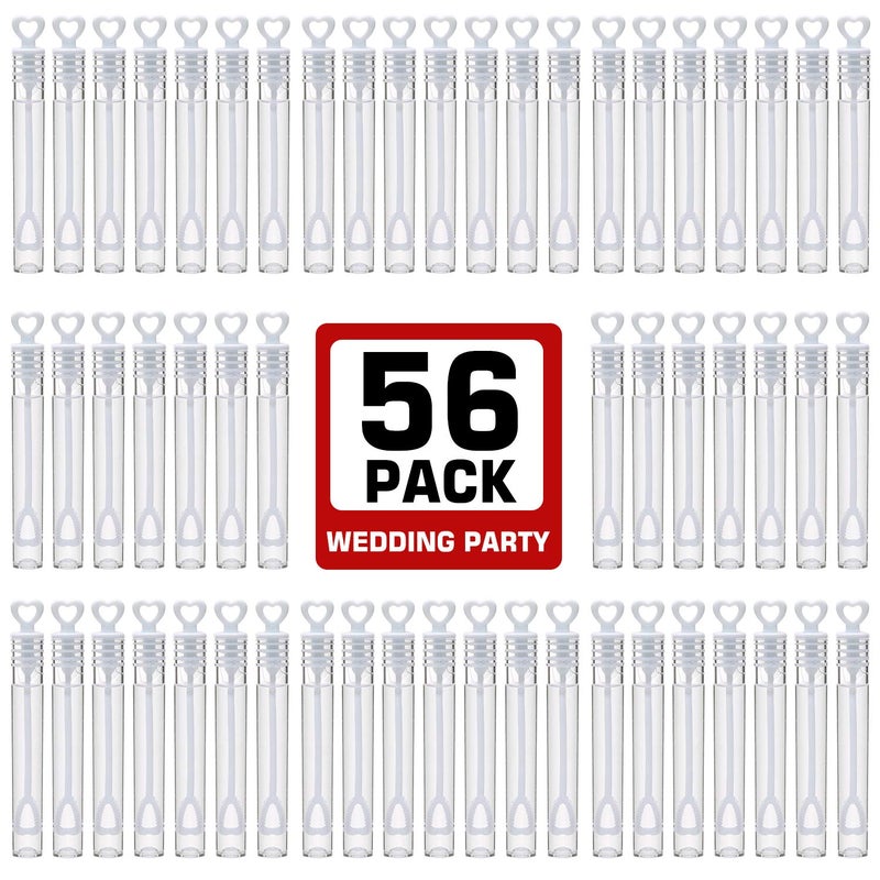 MAPIXO 56 Pack Mini White Heart Bubble Wands- Perfect Bubble Toy Ideal Party Favors for Weddings Support and Anniversaries, Valentine's Day, Family Reunion, Special Festival Gift for Couple, boy and Girl - Image 2